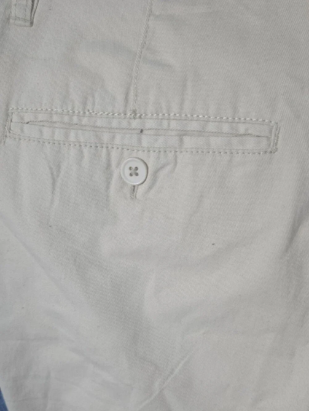 Men's Flat Front Cotton Shorts in Off-White